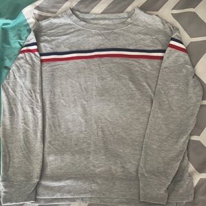 Grey sweatshirt with stripe